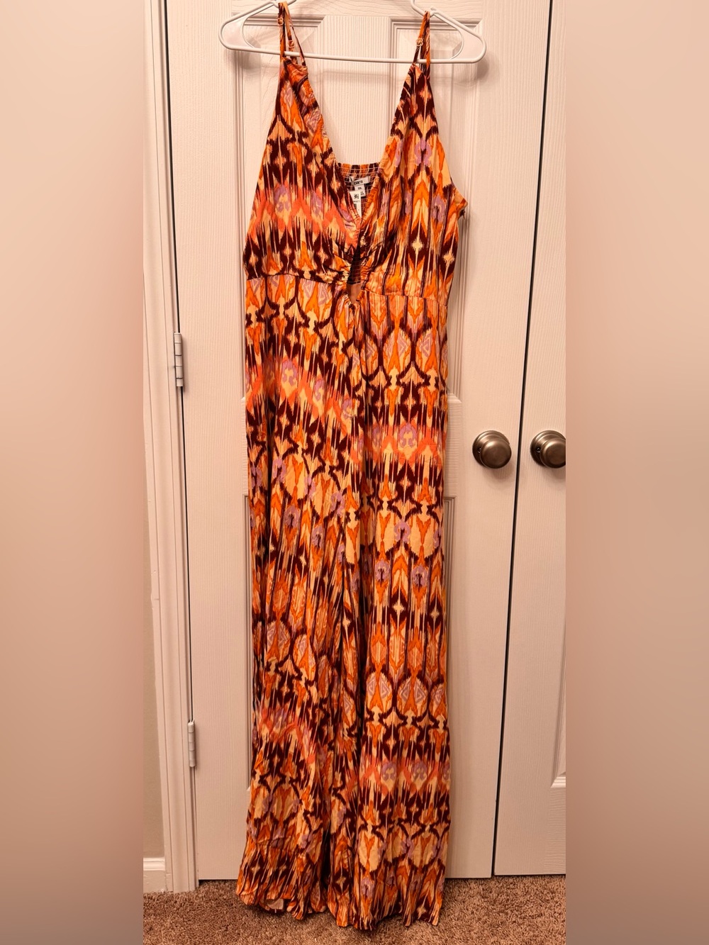 Bar III Multicolor Ikat SAHARA Sunset Print - Orange, Brown, Pink, Lavender
